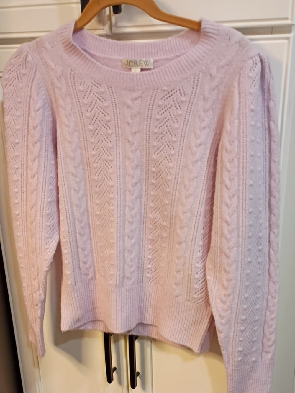 J. Crew Purple Lilac Pointelle Sweater Size Small - Picture 2 of 8